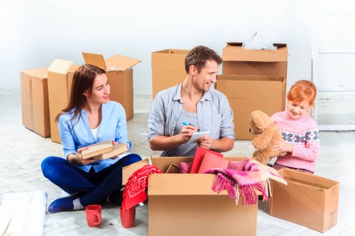 House movers preparing a Richmond home relocation