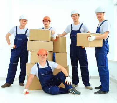 Packed boxes and furniture ready for removals in Richmond