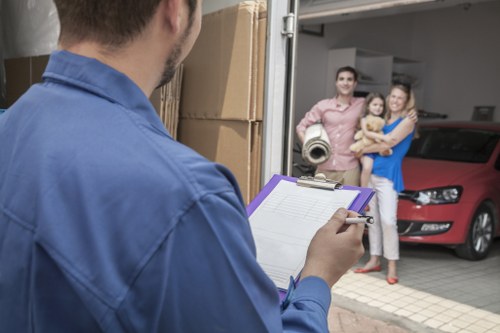 Protective gloves and safety equipment used by moving staff