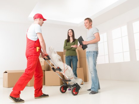 Packed belongings prepared for flat removals in Richmond