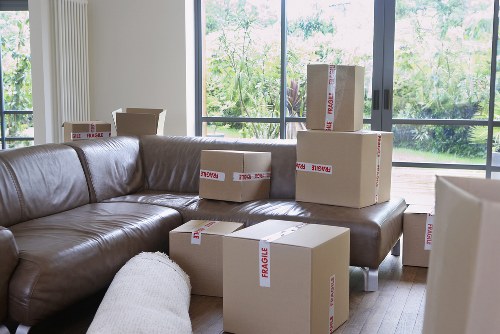 Packed student belongings ready for transport in Richmond
